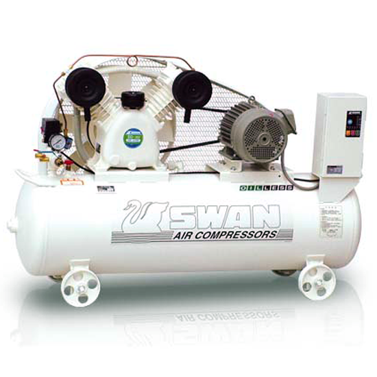 Swan Oil Less Air Compressor 3HP, 8Bar, 285L/min, 150kg SDU-203 - Click Image to Close